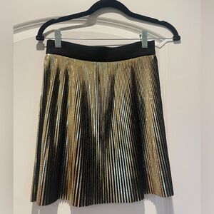 By Johnny Foil Fringe Skirt in Metallic Gold